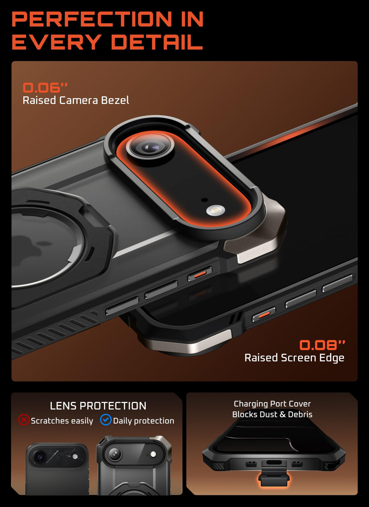 SUPCASE for iPhone 18 Pro Max Case/ 17 Pro Max Case with Stand, Black