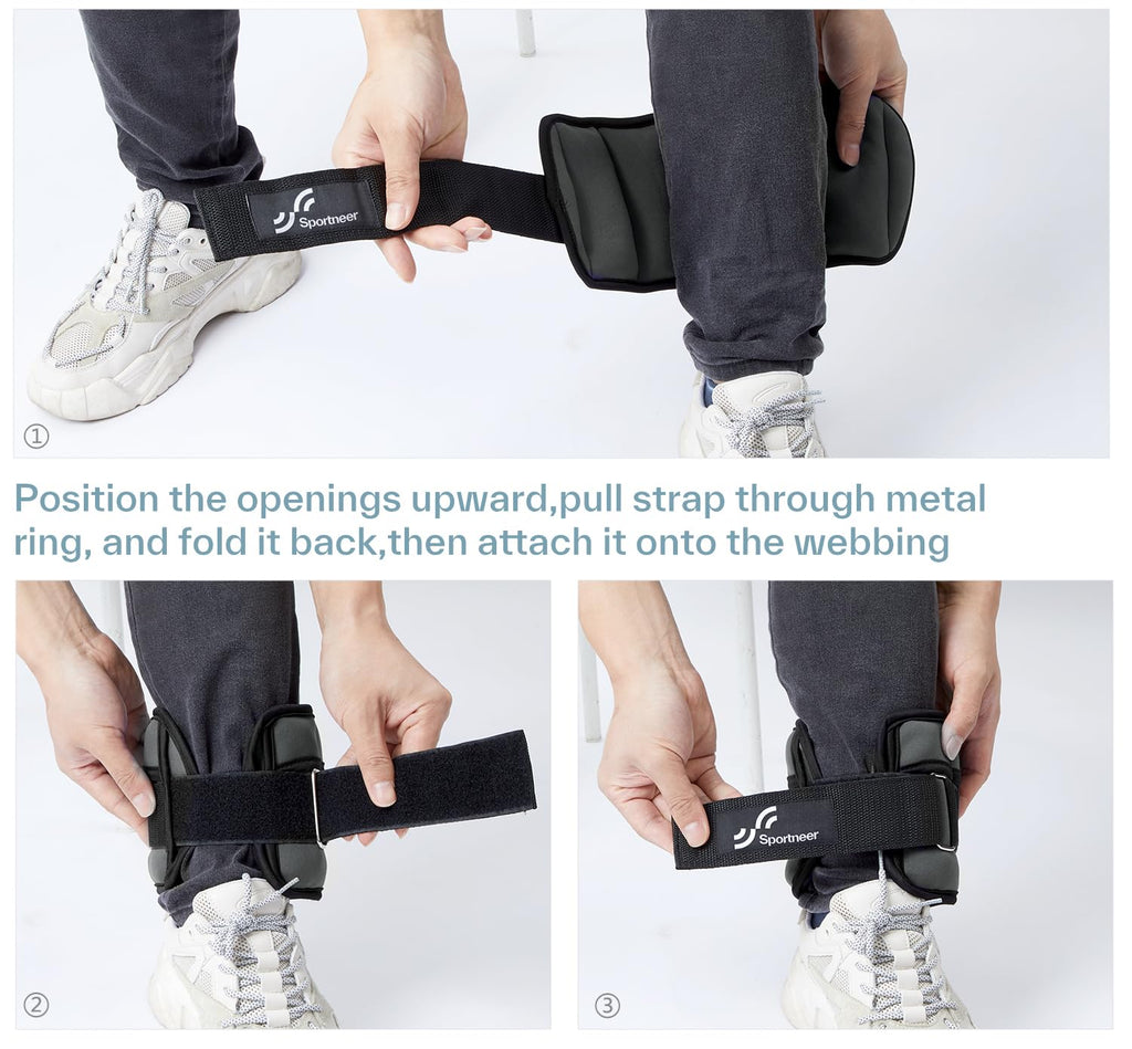 Sportneer Adjustable Ankle Weights, 2-10 lb per Pair, Removable Weights
