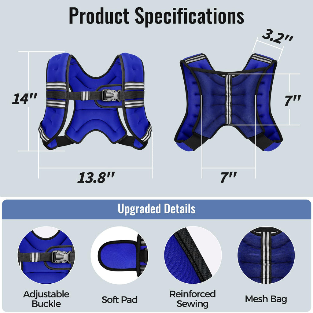 Zeerun Weighted Vest, 6/8/10/12/15/18/20/24/30LB for Men Women