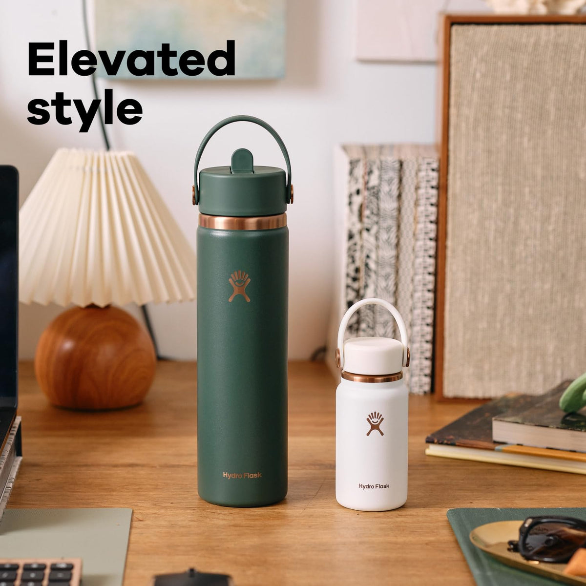 Hydro Flask Water Bottle - Insulated Stainless Steel - Wide Straw Lid, Non Spill, Leakproof in 24 Oz Harbor Blue