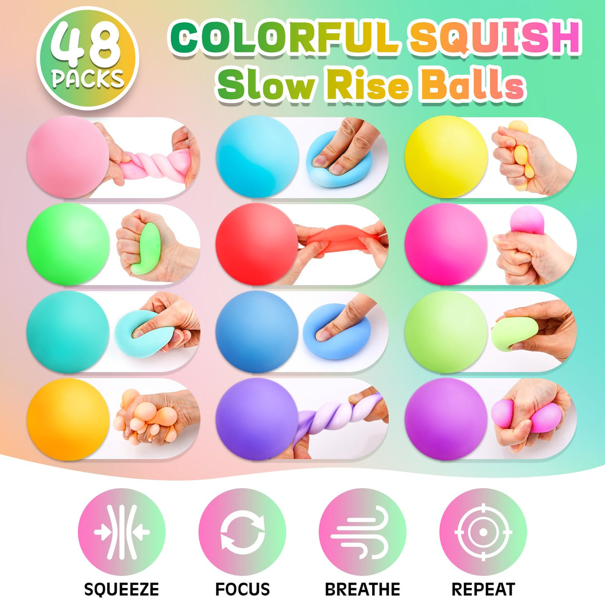 VISCOO 12 Pack Slow Rising Stress Cube, Stress Balls Fidget Squishy Toys