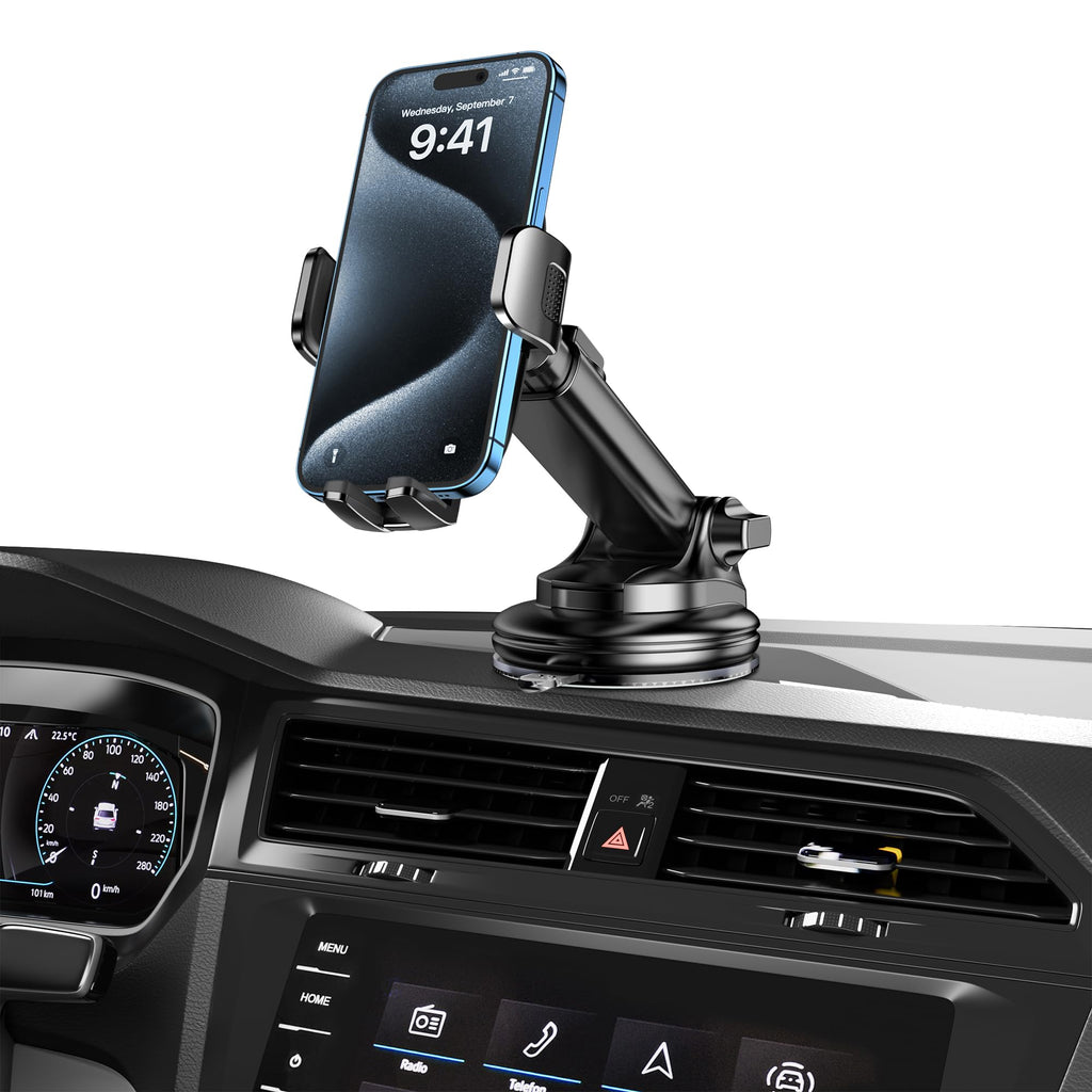 Qifutan Phone Holders for Your Car with Military-Grade Suction Phone Stand for Car [Super Stable] Automobile Car Mount for iPhone Universal Car Dashboard Windshield Mount Fit iPhone Smartphones