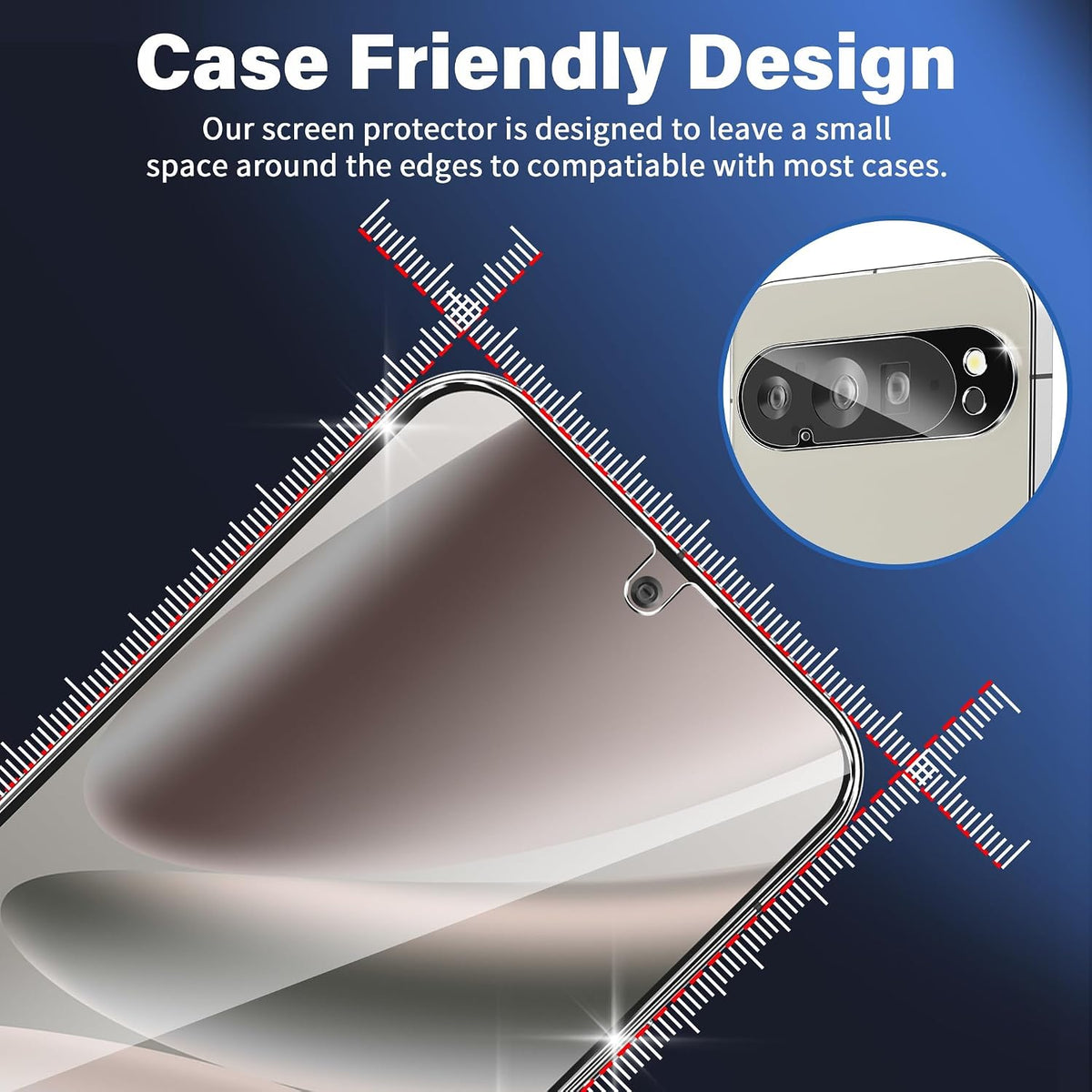 letosan 3 Pack for Google Pixel 11 Pro Screen Protector Tempered Glass + 3 Pack Camera Lens Protector, Military Grade Shatterproof, 9H Hardness, Fingerprint Unlock,Case Friendly 6.3 Inch