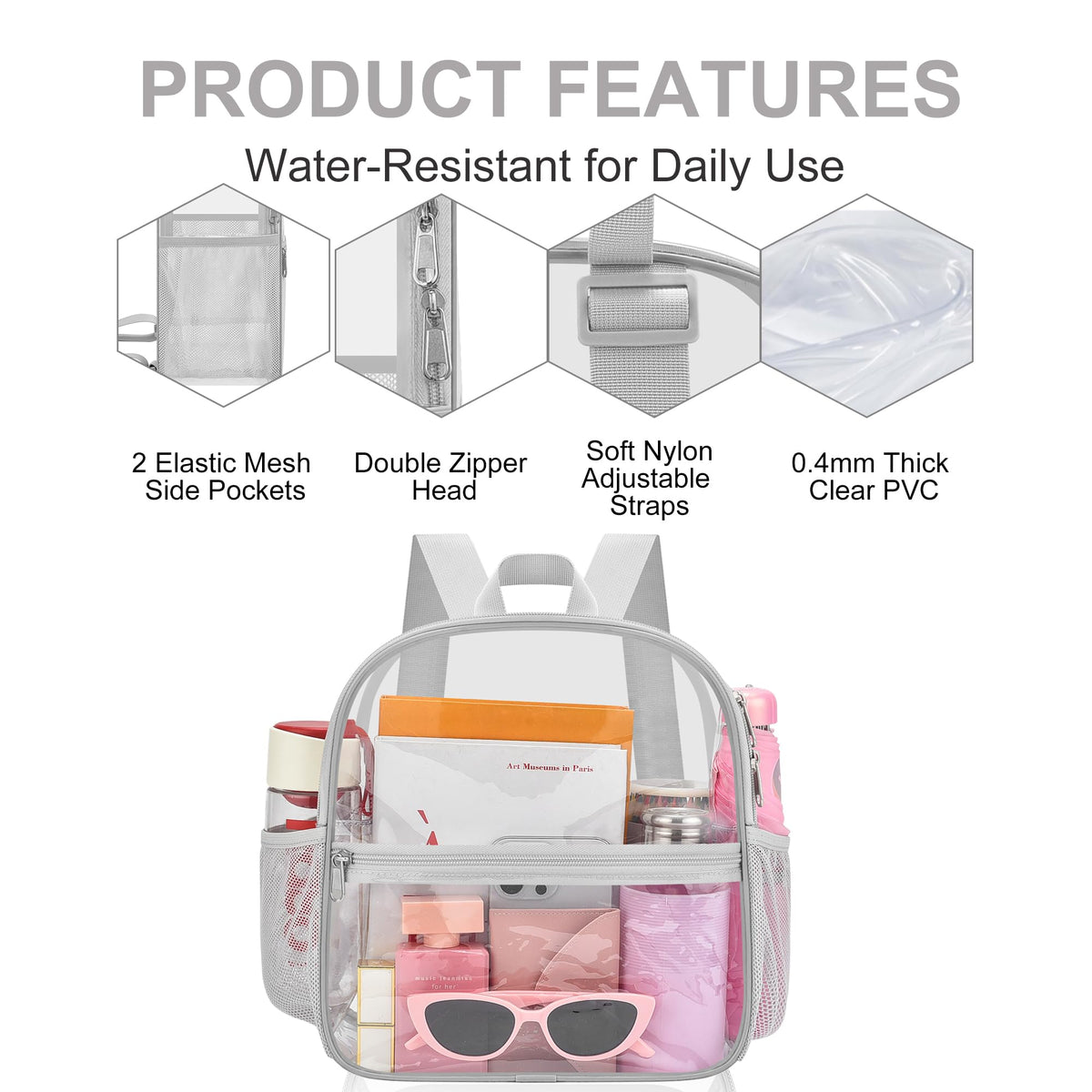Oraben Clear Backpack for Stadium Events Sports Fan Backpack Stadium Bag