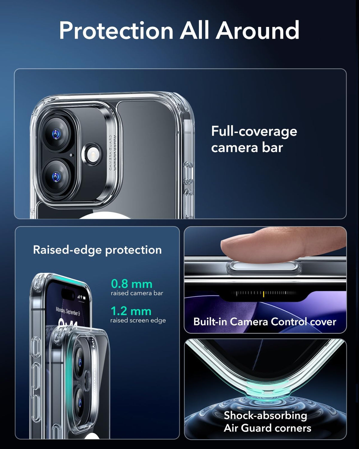ESR Classic Hybrid for iPhone 17/18 Pro Case, Clear