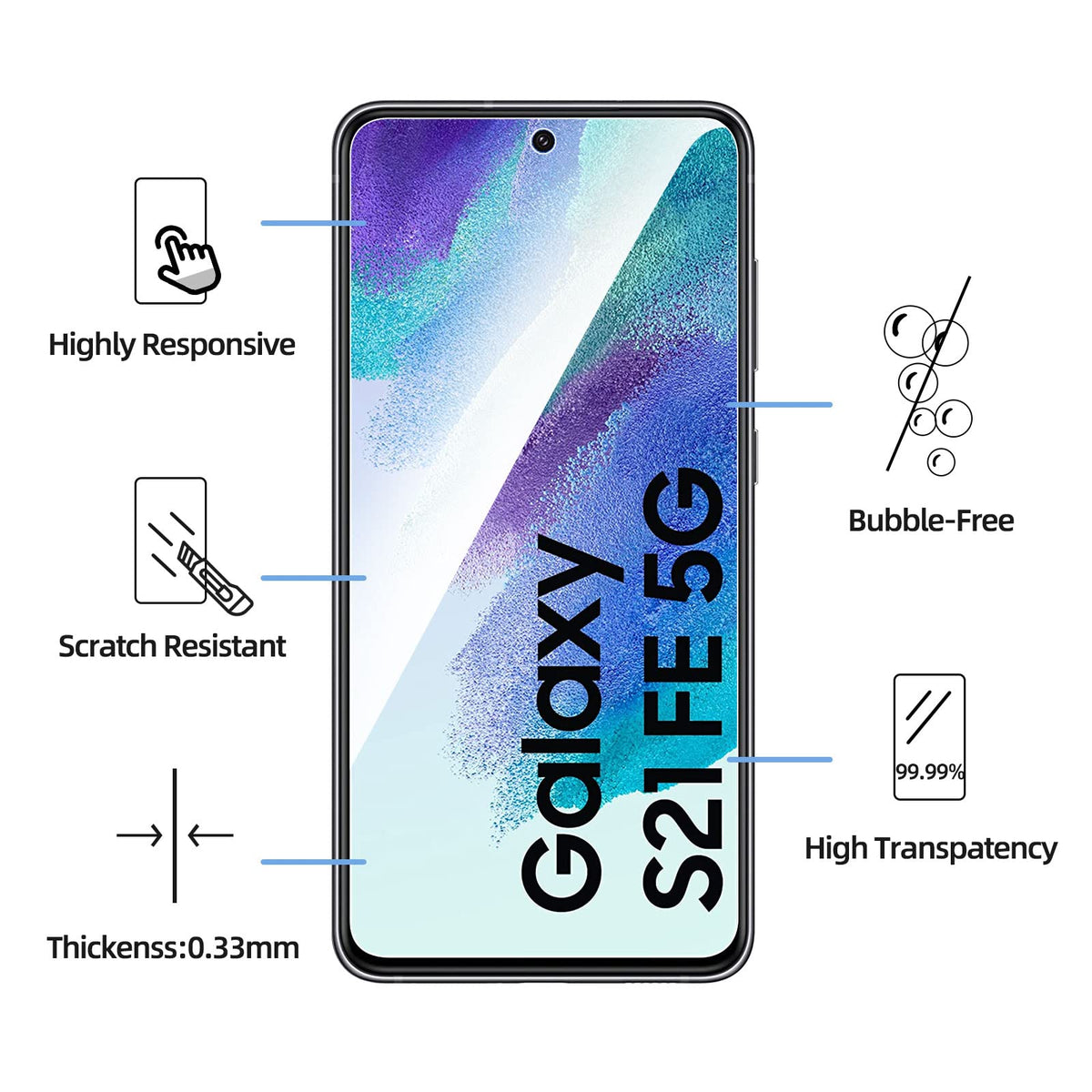 NEW'C for Samsung Galaxy S23 6.1" (SM-S911),Screen Protector Tempered Glass