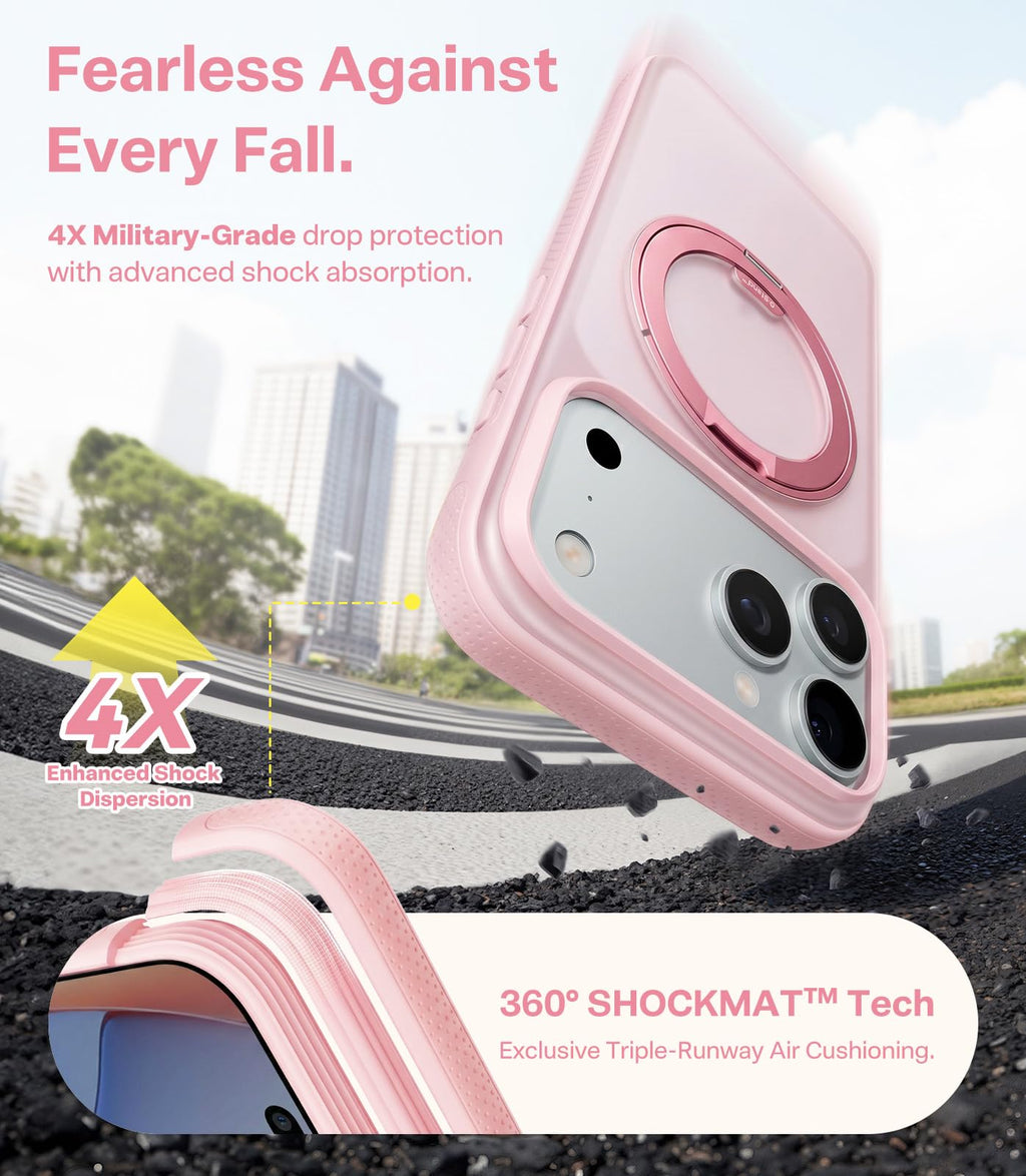 TORRAS 360 Magnetic Stand for iPhone 17 Pro Max Case, Clear