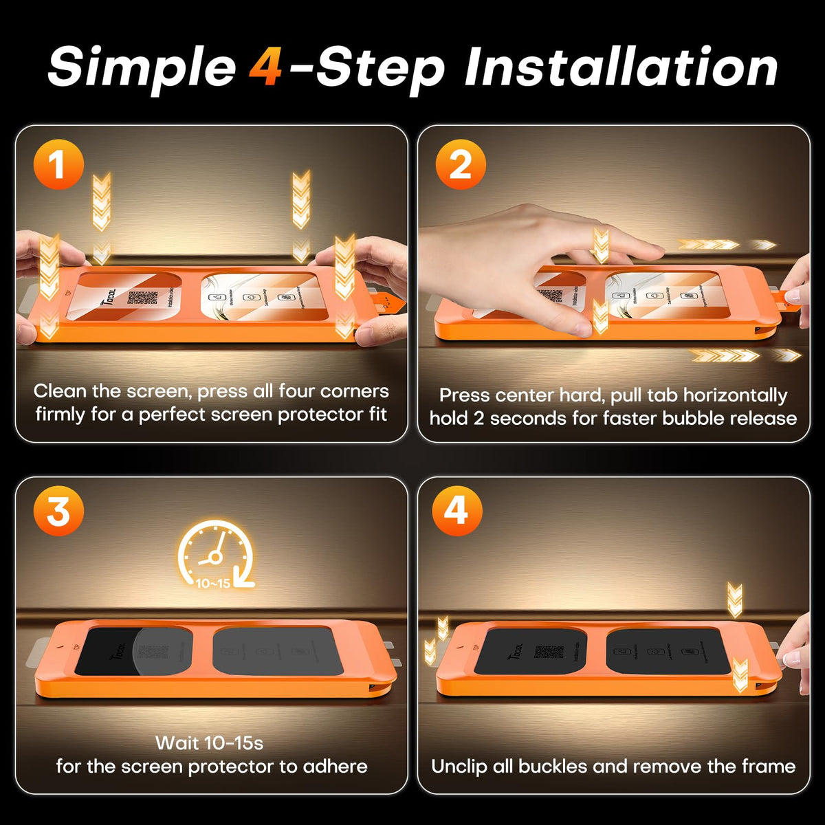 TOCOL for iPhone 17 Pro Max Screen Protector, Easy Installation