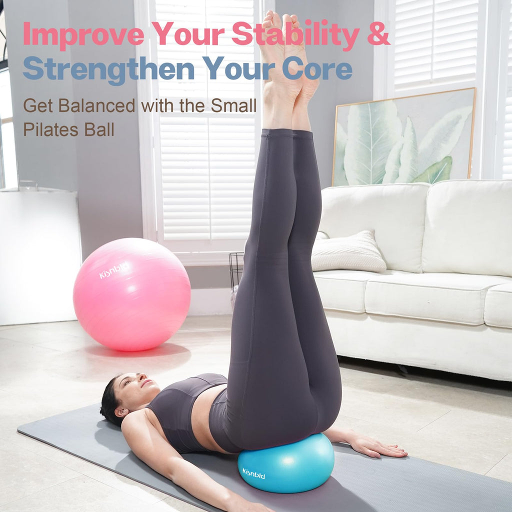 kisnbld 9 Inch Pilates Ball, Small Exercise Ball for Core &Physical Therapy