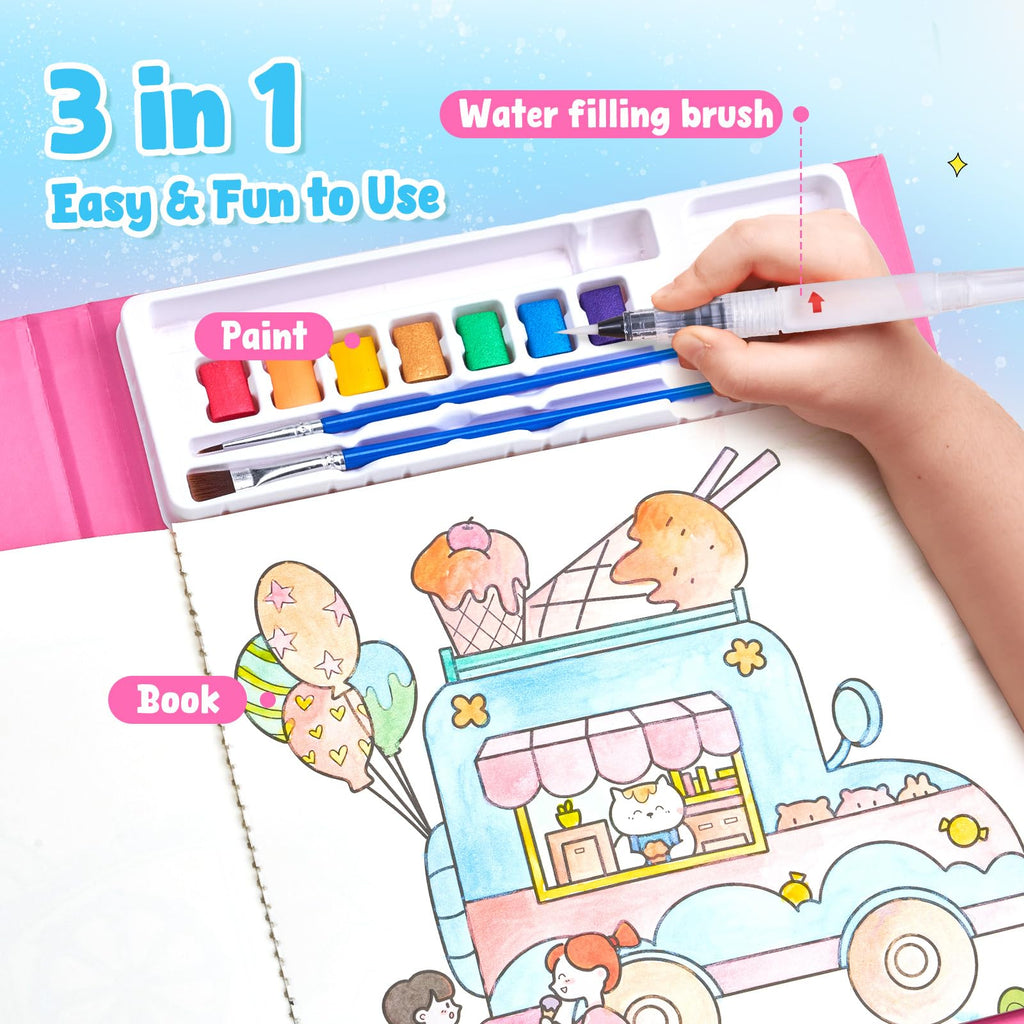 JoyCat Paint with Water Coloring Books for Toddlers (Magical Pony)