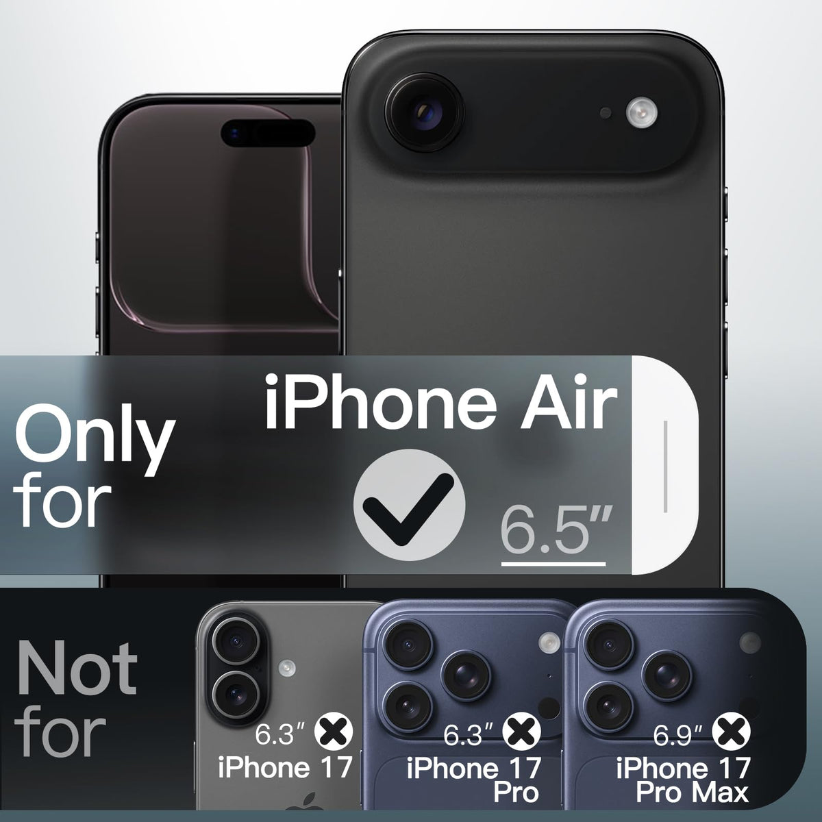 JETech Matte Case for iPhone Air, Black