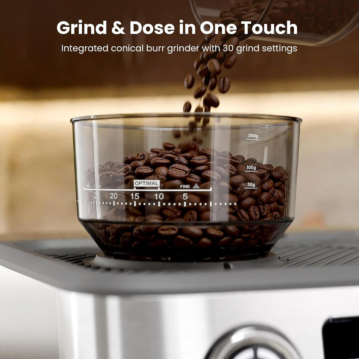 Kismile 20 Bar Dual Boiler Espresso Machine with Grinder & Milk Steamer