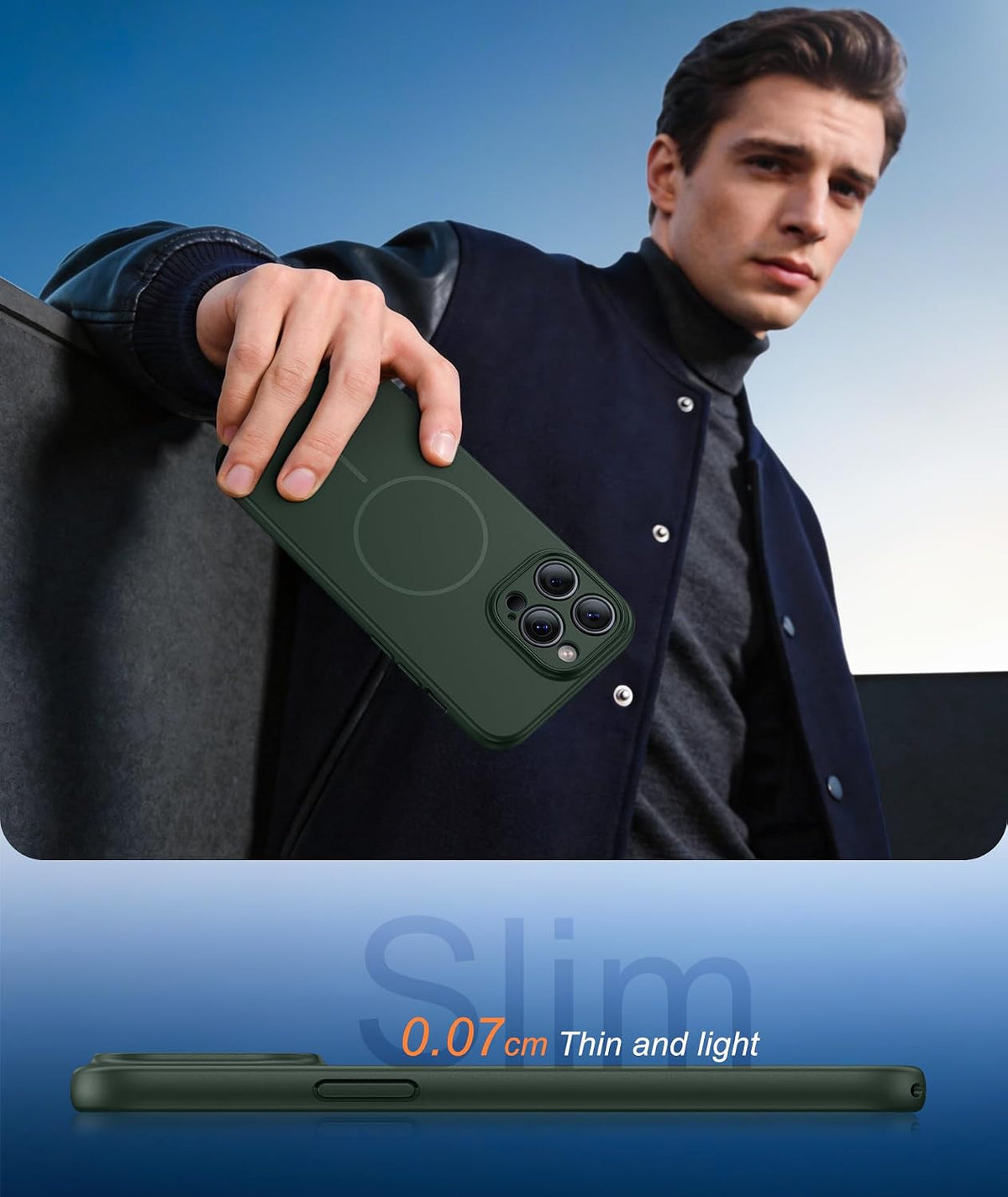FNTCASE for iPhone 14 Pro Max Case Green: Compatible with MagSafe