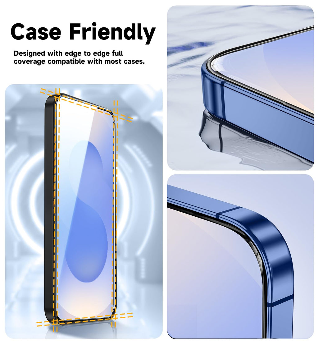 MAGIC JOHN 2 Pack Screen Protector for iPhone SE 3/SE 2 (2022/2020 Edition), iPhone7/8/6 Tempered Glass, Auto Dust-Elimination, Bubble Free, Easy Installation