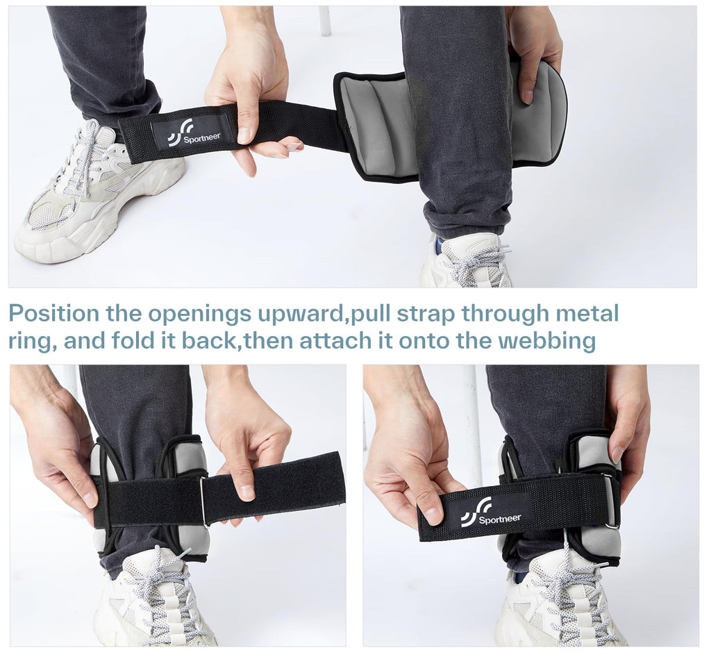 Sportneer Adjustable Ankle Weights, 2-10 lb per Pair, Removable Weights