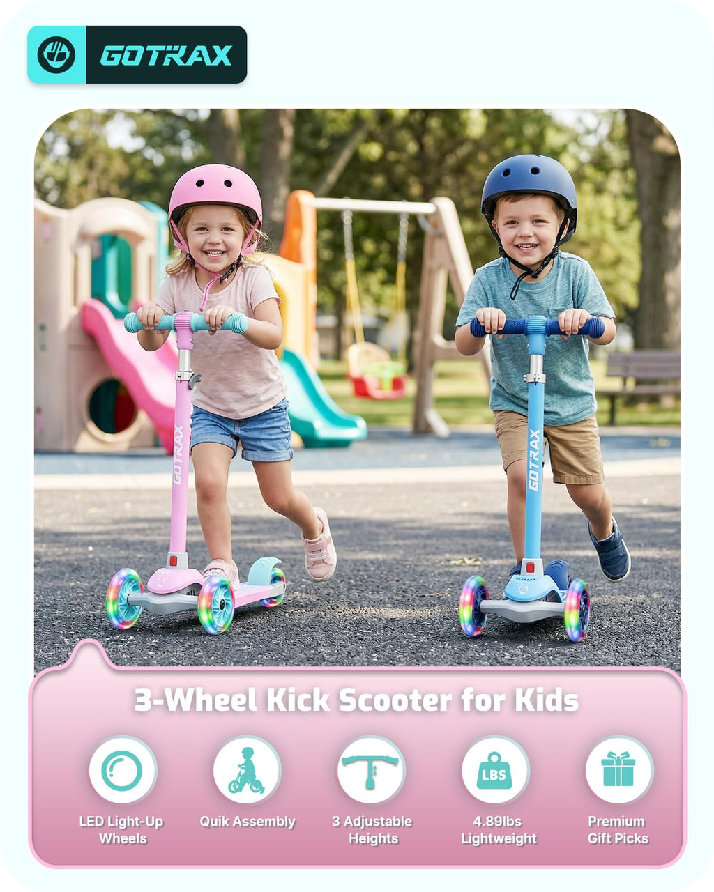 Gotrax KS1 Kids Kick Scooter, 3 Wheels for Boys & Girls 2-8, Gifts