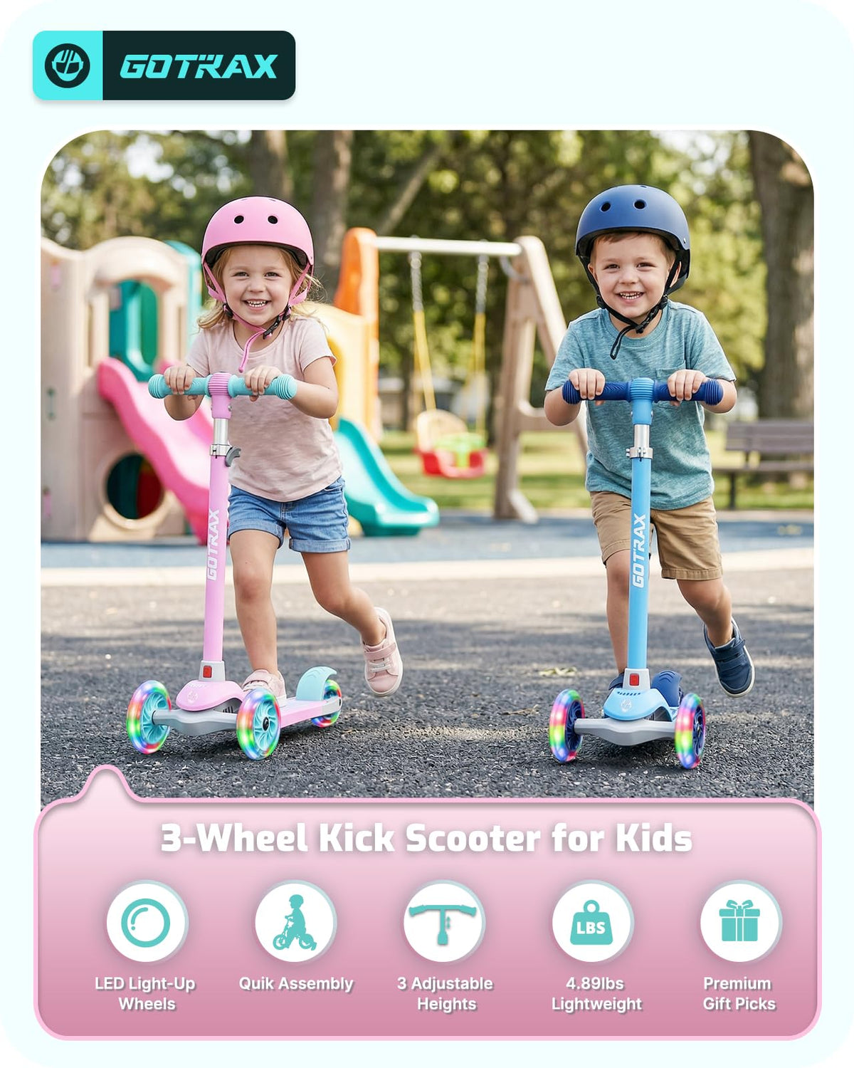 Gotrax KS1 Kids Kick Scooter, 3 Wheels for Boys & Girls 2-8, Gifts