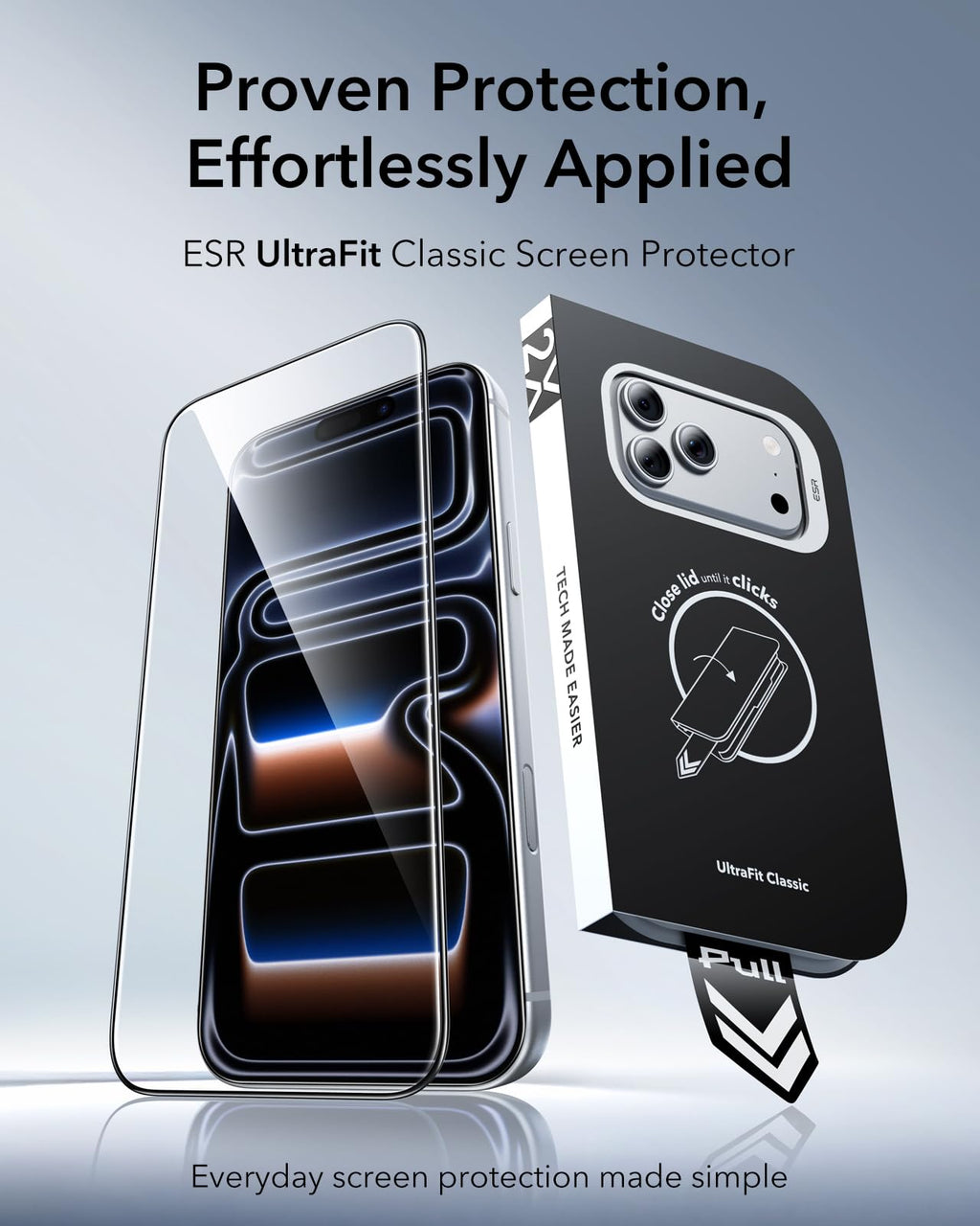 ESR 3 Pack for iPhone 17 Pro Screen Protector, Classic