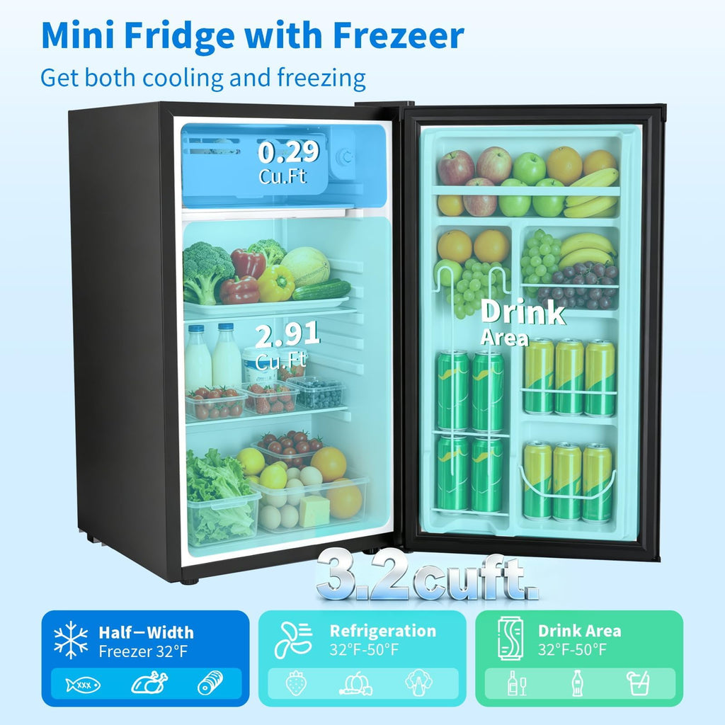 Kismile 1.1 Cu.ft Upright Mini Freezer for Dorms Apartment, Stainless Steel