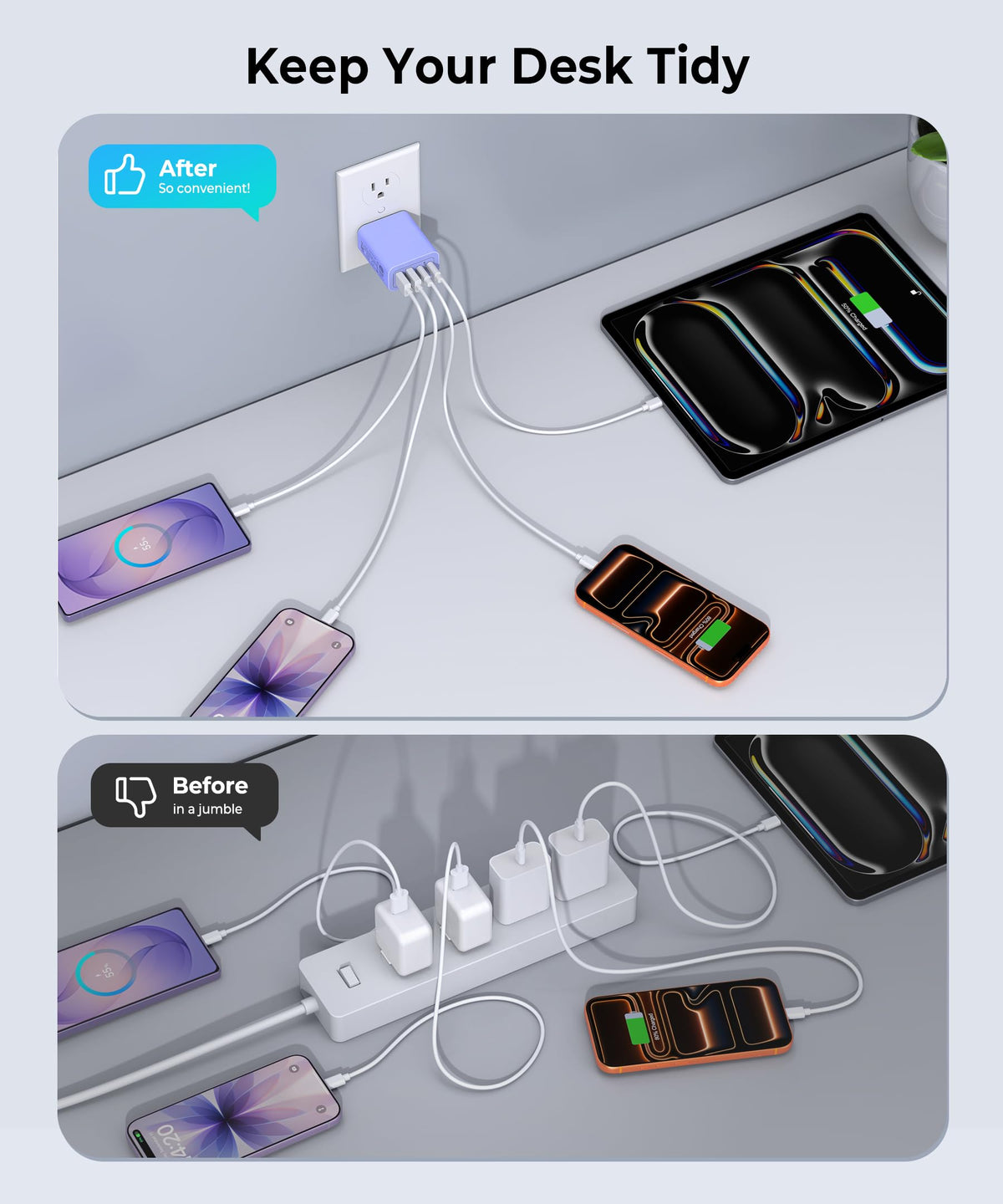 [2-Pack] USB C Wall Charger, 40W Type C Charger Fast Charging Blocks