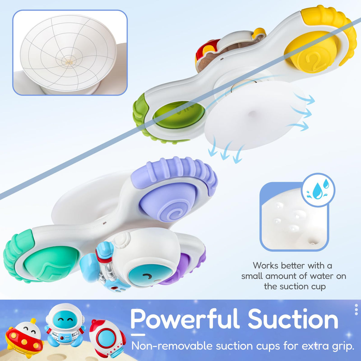 ALASOU Pop Suction Cup Spinner Airplane Travel Toys for 1 Year Old Boy Girl
