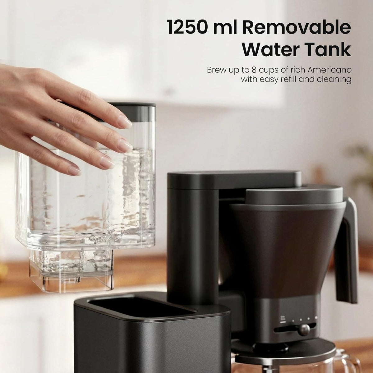 Kismile SCA-Certified 8-Cup Drip Coffee Maker with Pour-Over Control