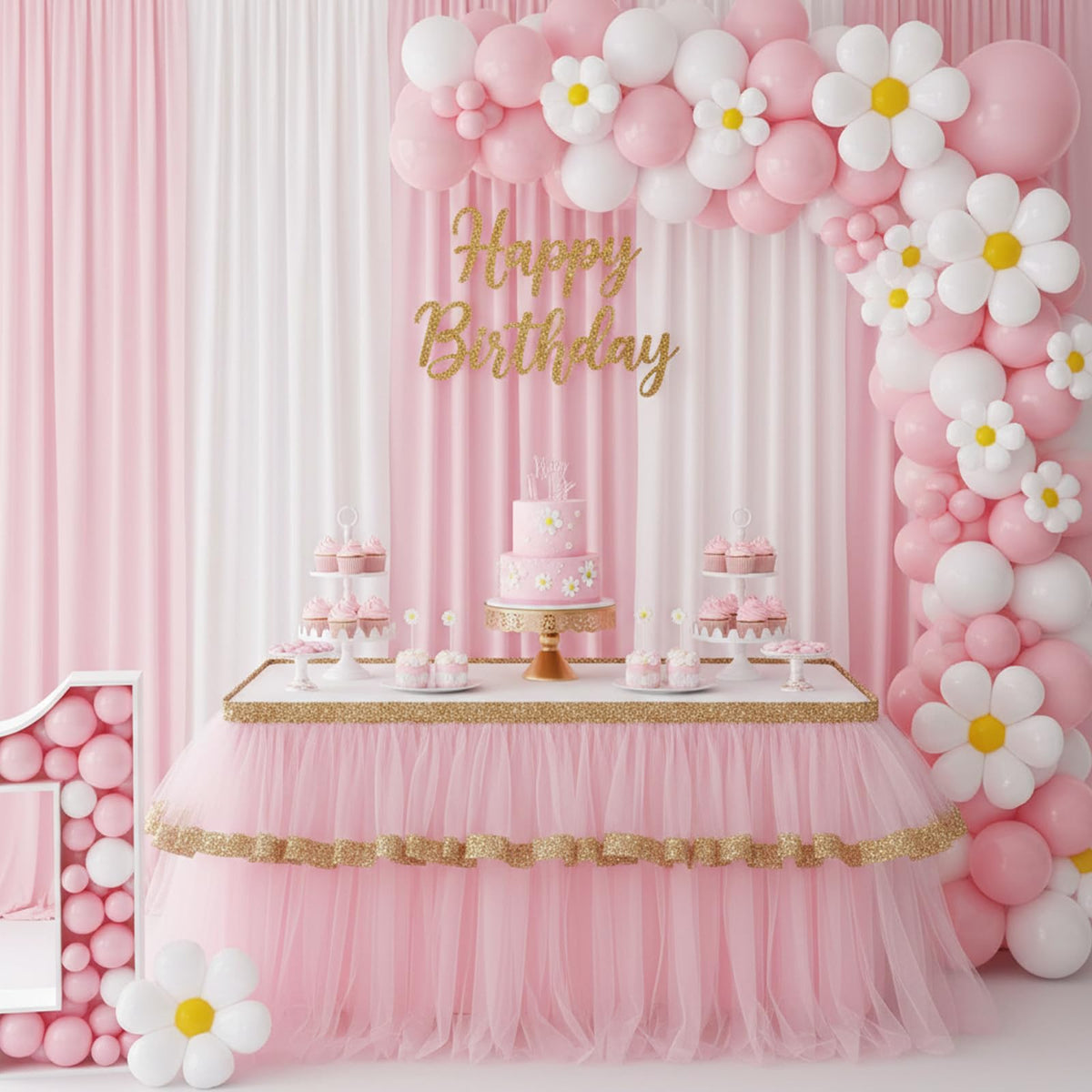 RUBFAC Pink Balloons Pastel Pink Balloon Arch Kit Different Sizes 129pcs