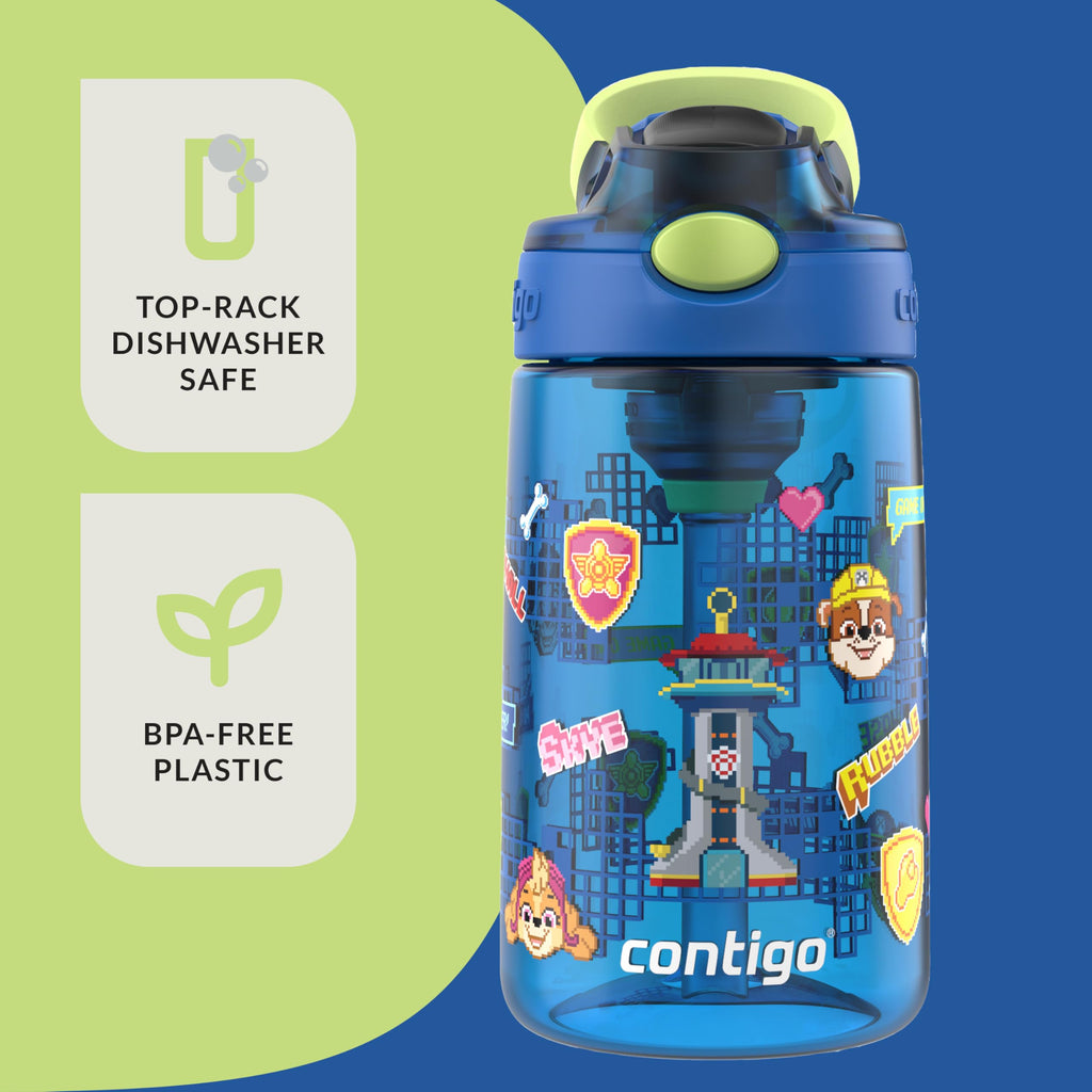 Contigo Aubrey Kids Water Bottle, Dinos & Sharks, 14oz, 2-Count