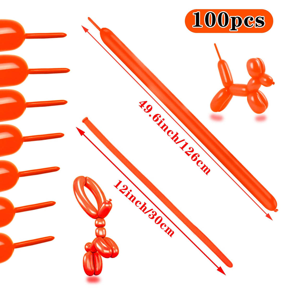 ASIYUHY 260 Balloons Clear Long Balloons 100 Pack Twisting Animal Balloon
