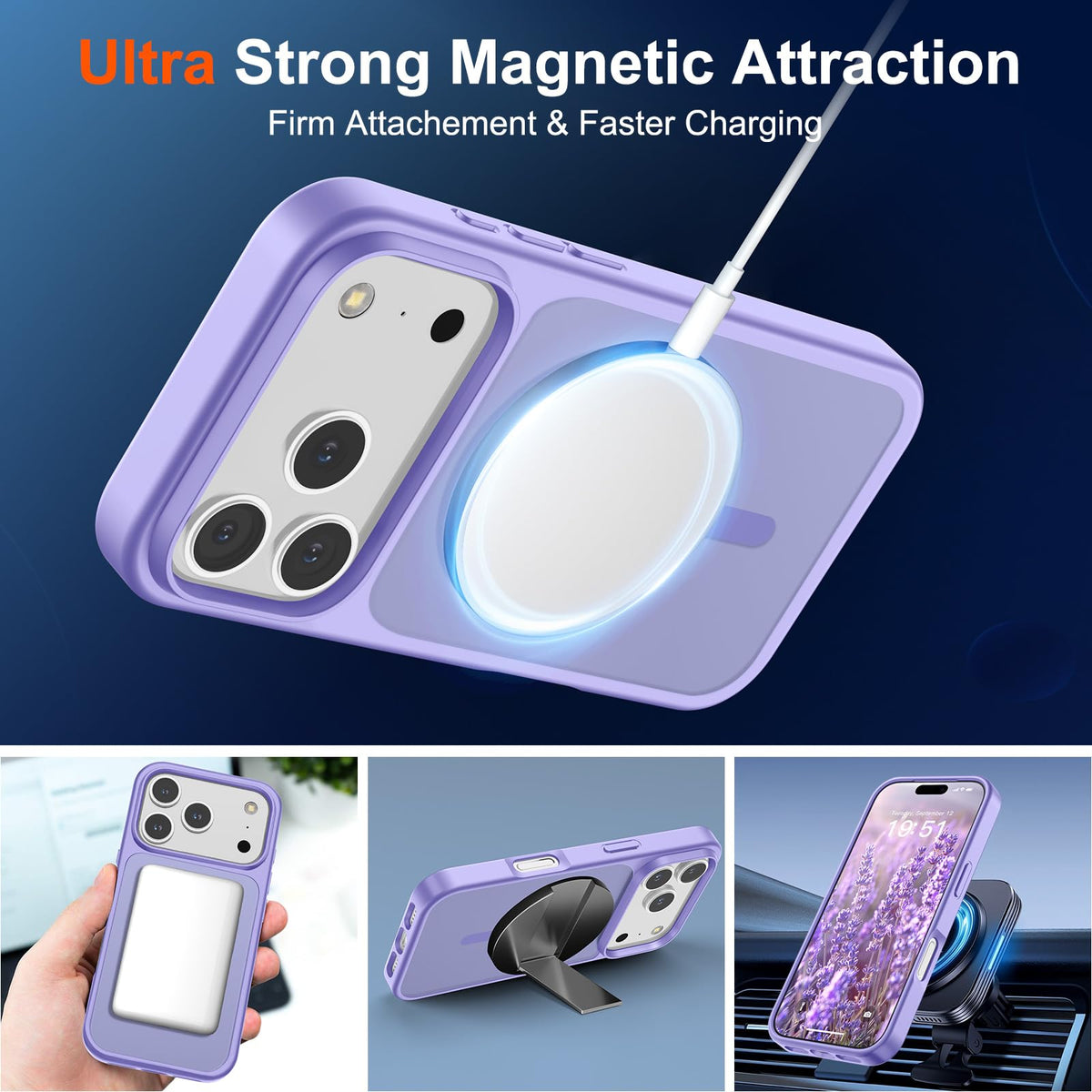 SUPFINE Magnetic for iPhone 18 Pro Max/17 Pro Max Case Dark Blue