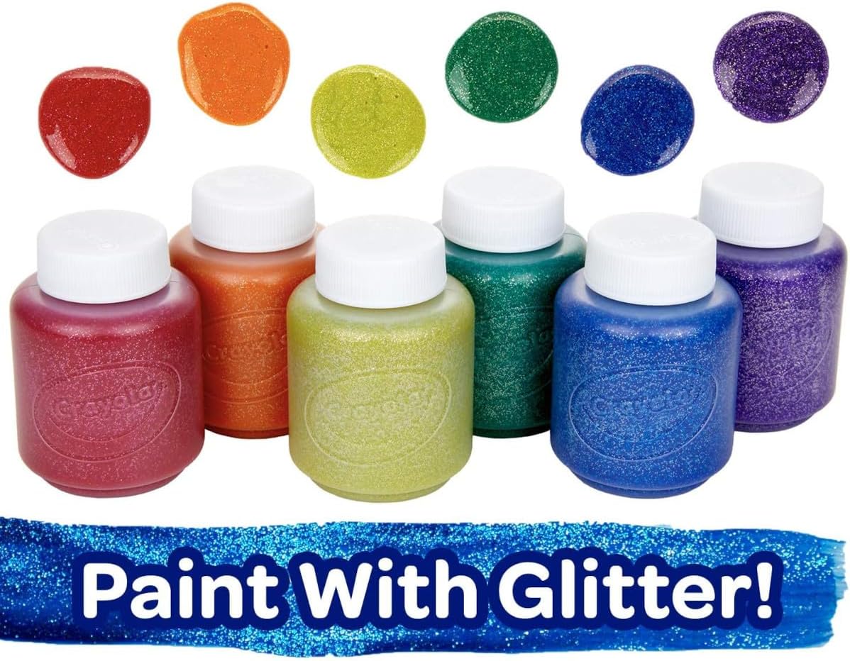 Crayola Washable Kids Paint Set (12ct), School Supplies for Kids, Classic and Glitter Paint, Classroom Essentials, Toddler Painting Kit, Ages 3+ [Amazon Exclusive]