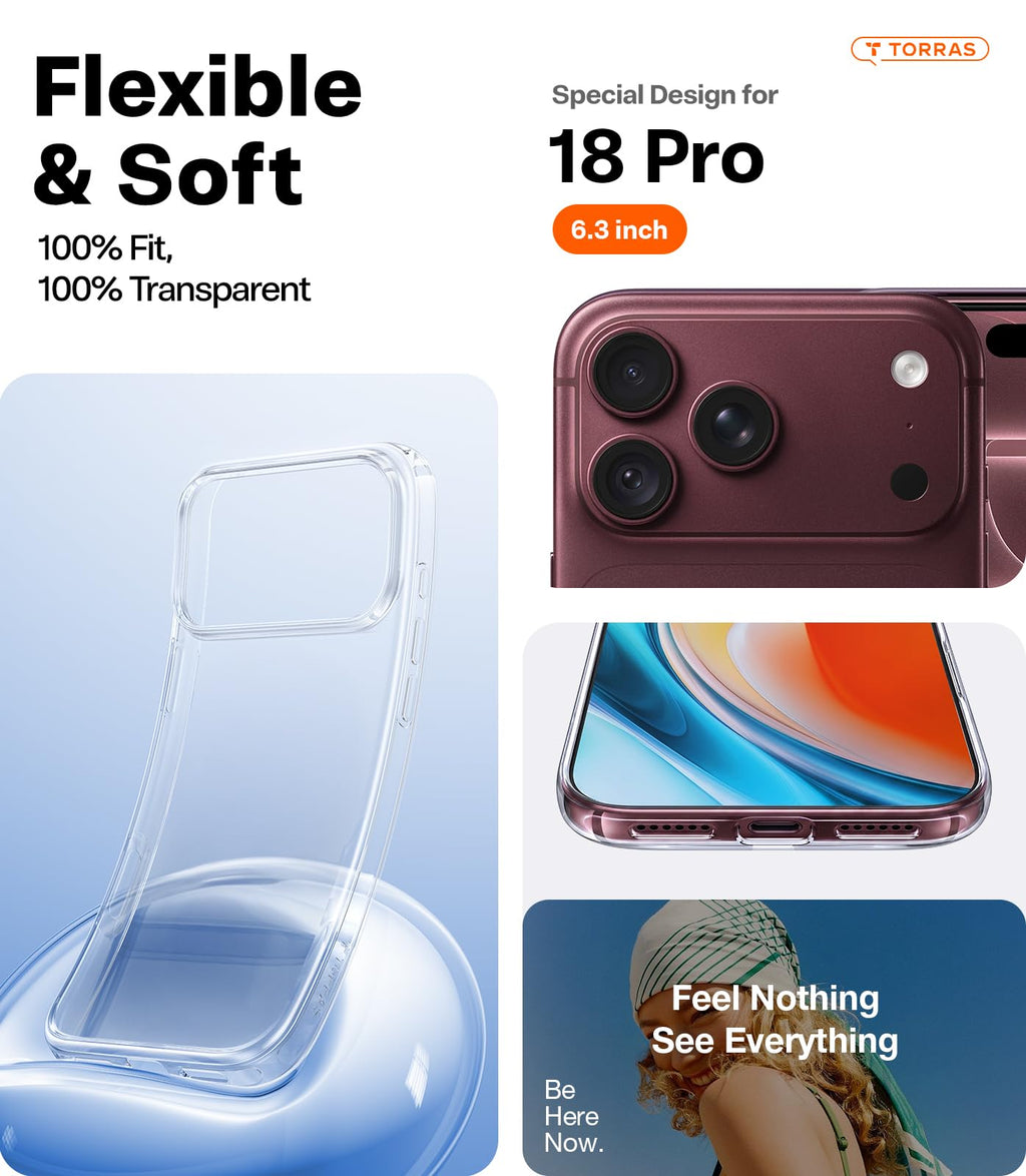 TORRAS for iPhone 14 Pro Max Case, Anti-Yellowing, Crystal Clear