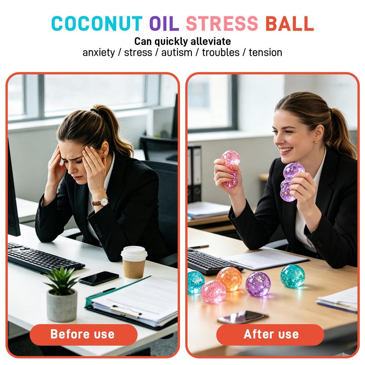 Coconut Oil Squishy, Coconut Oil Slow Rising Squeeze Stress Ball Clear Jelly Bubblegum Texture Coconut Oil Squishy Toy (Blue)