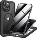 Miracase for iPhone 15 Pro Case 6.1'',with Private Screen Protector,Black
