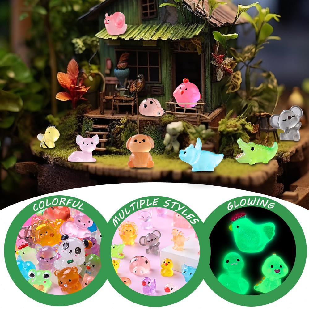 DIYDEC 40PCS Christmas Mini Ducks Figures Toys Miniature Resin Animal Decor