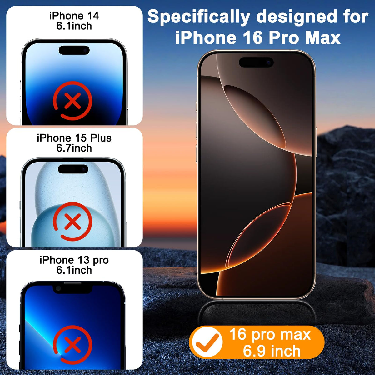 SIBEITU 3+3 Pack Screen Protector + Camera Lens Protector for iPhone 18 Pro