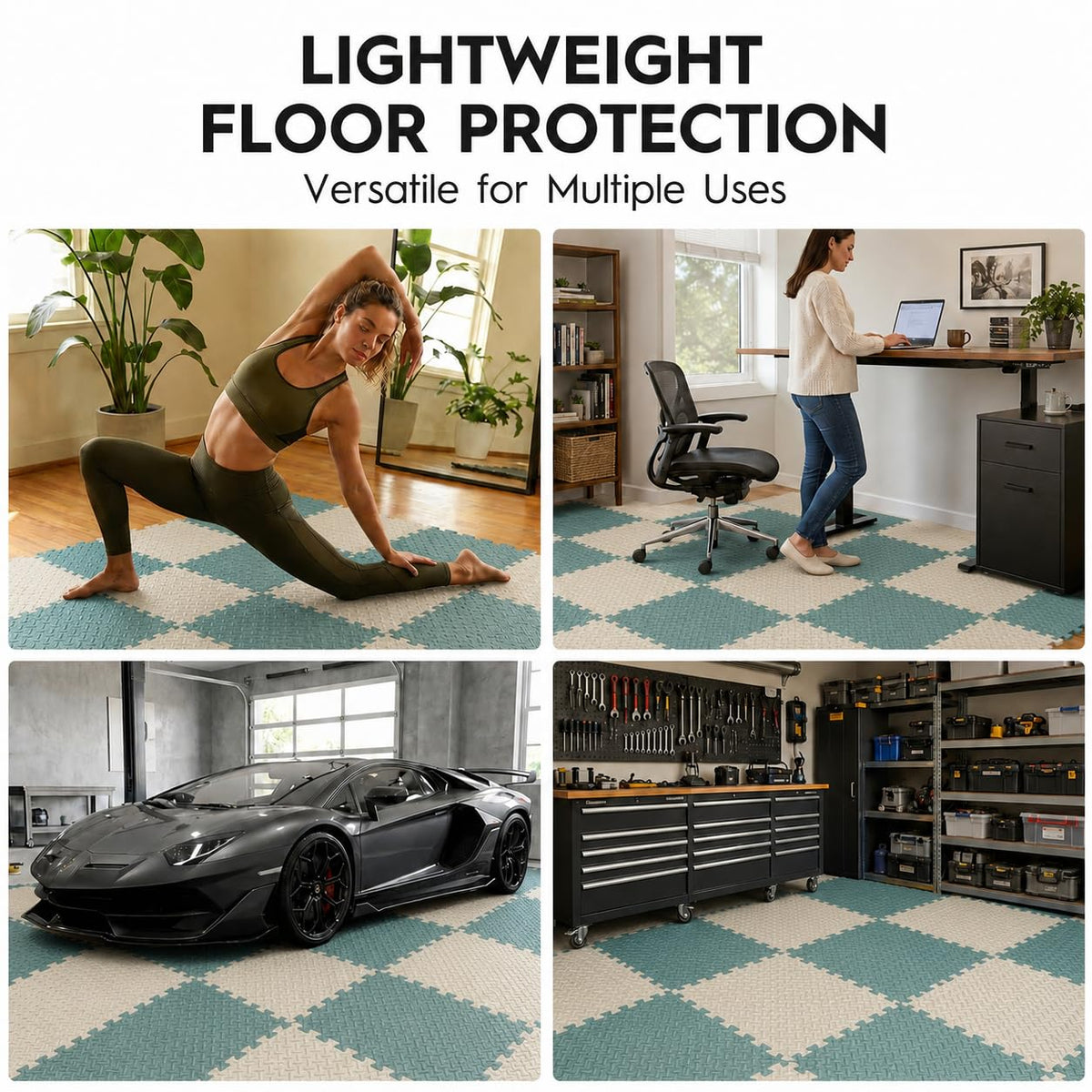 18 Pcs EVA Foam Floor Tiles, Puzzle Exercise Mat Set for Gym