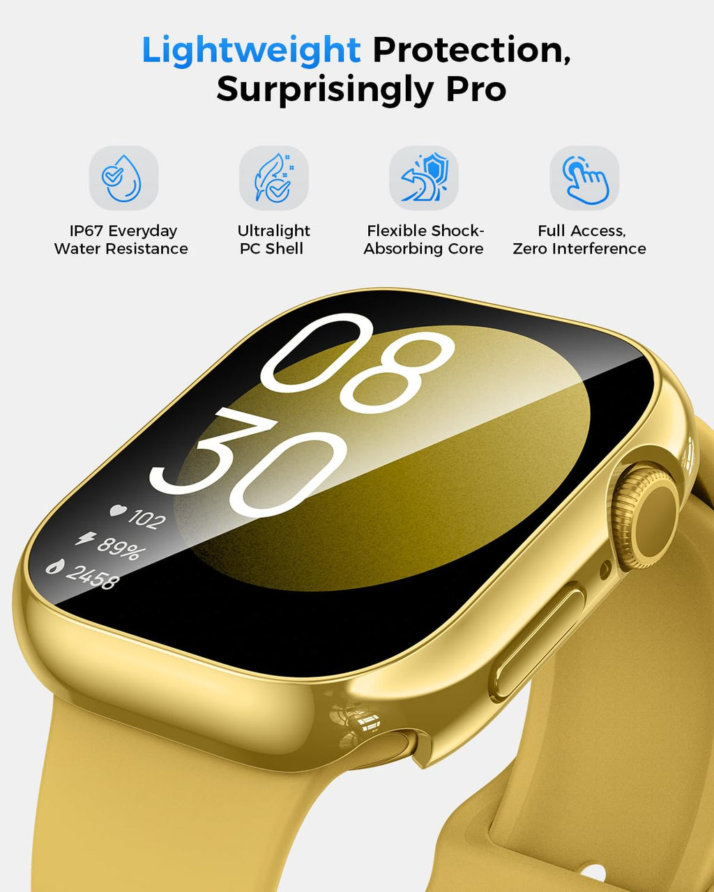 Goton IP67 Waterproof Case with Glass for Apple Watch Series 11/10 46mm
