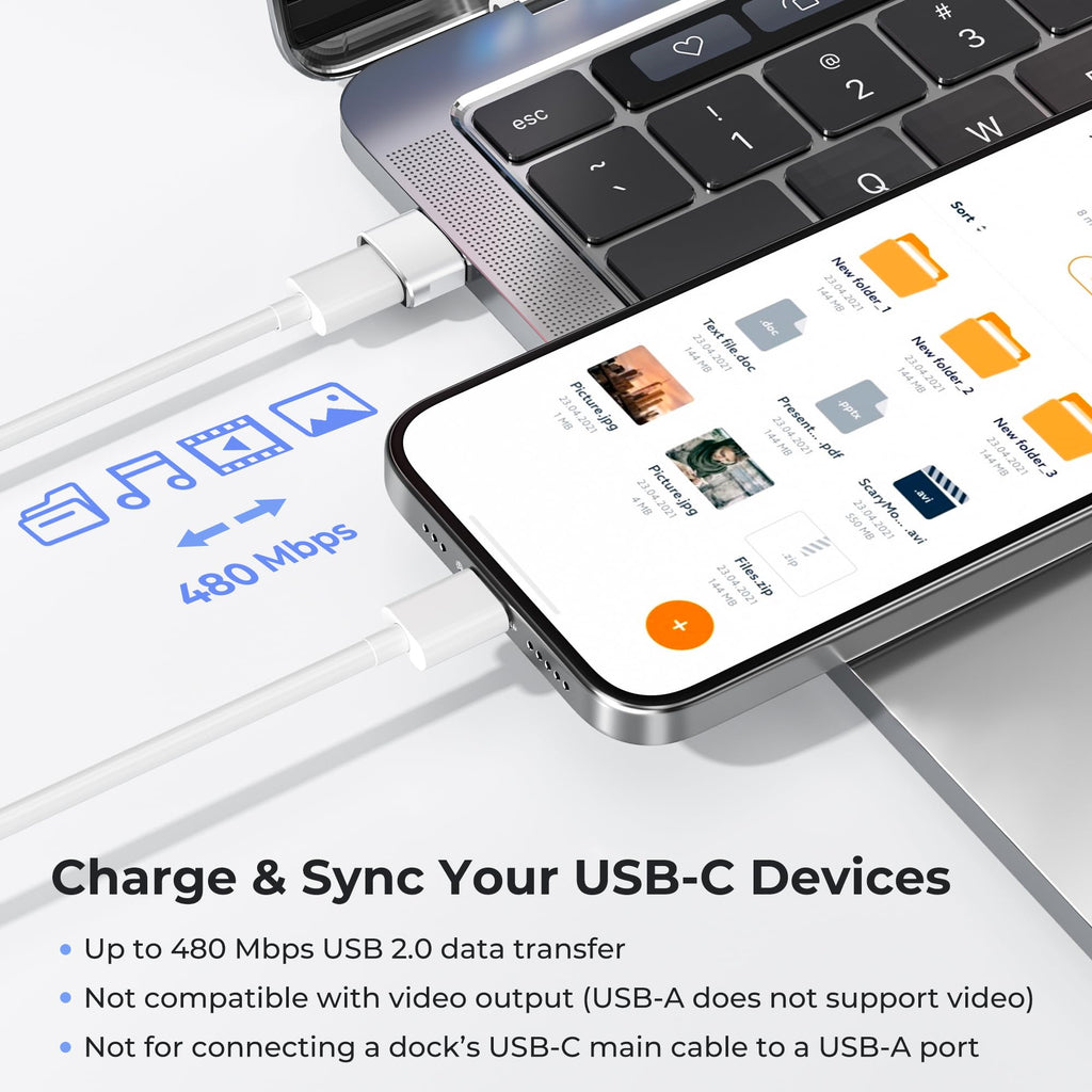 Basesailor USB C Female to USBA Male Adapter,Type C Charger Cable Connector
