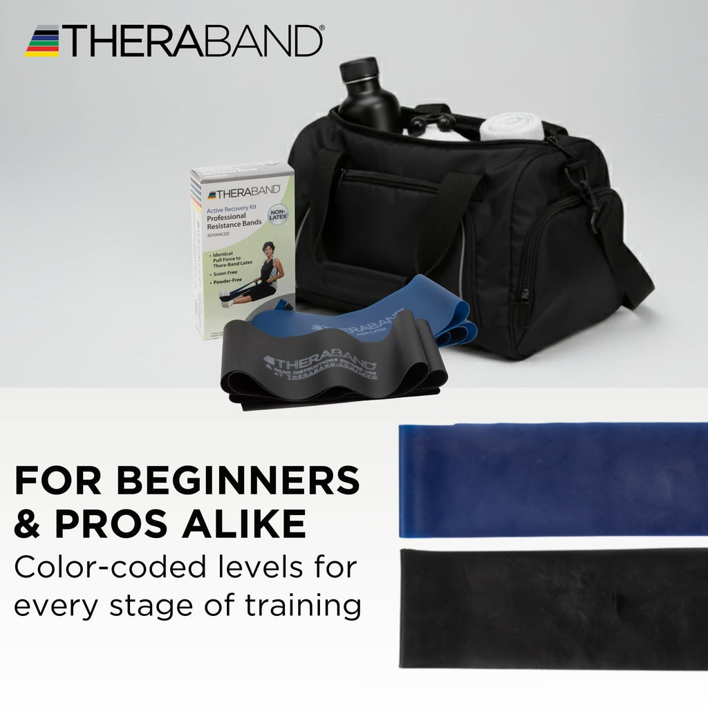 THERABAND Resistance Bands Set, Elastic Bands for Exercise & Physical Therapy, Strength Training for Upper & Lower Body Fitness