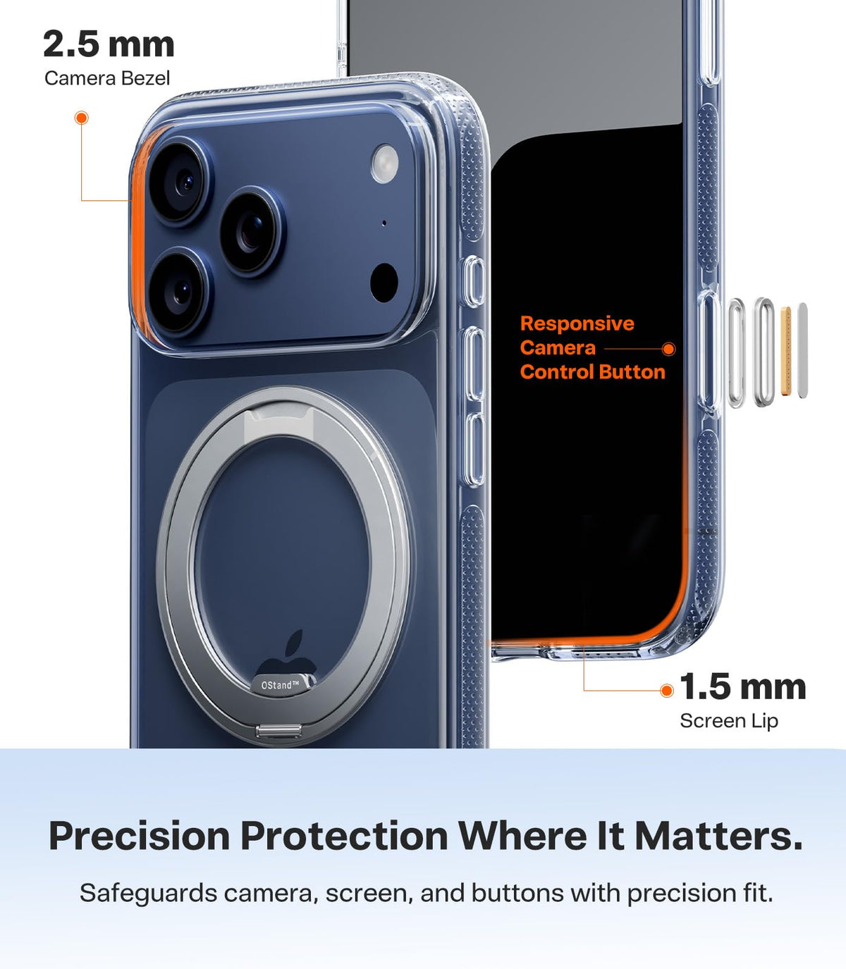 TORRAS 360 Magnetic Stand for iPhone 17 Pro Max Case, Clear