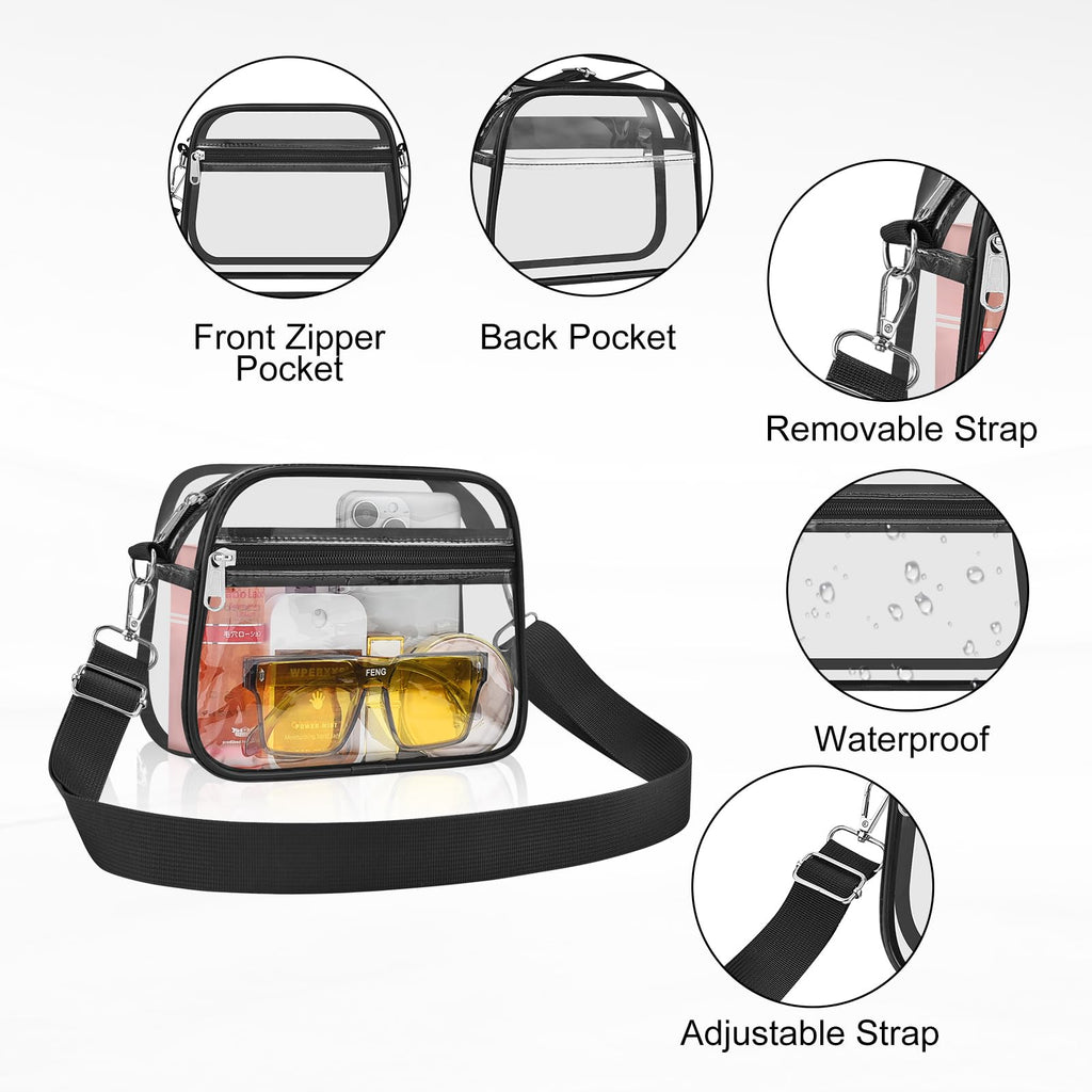 USPECLARE Clear Bag for Stadium Events Clear Sports Fan Handbags Purses