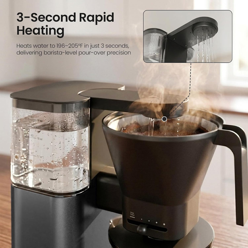 Kismile SCA-Certified 8-Cup Drip Coffee Maker with Pour-Over Control