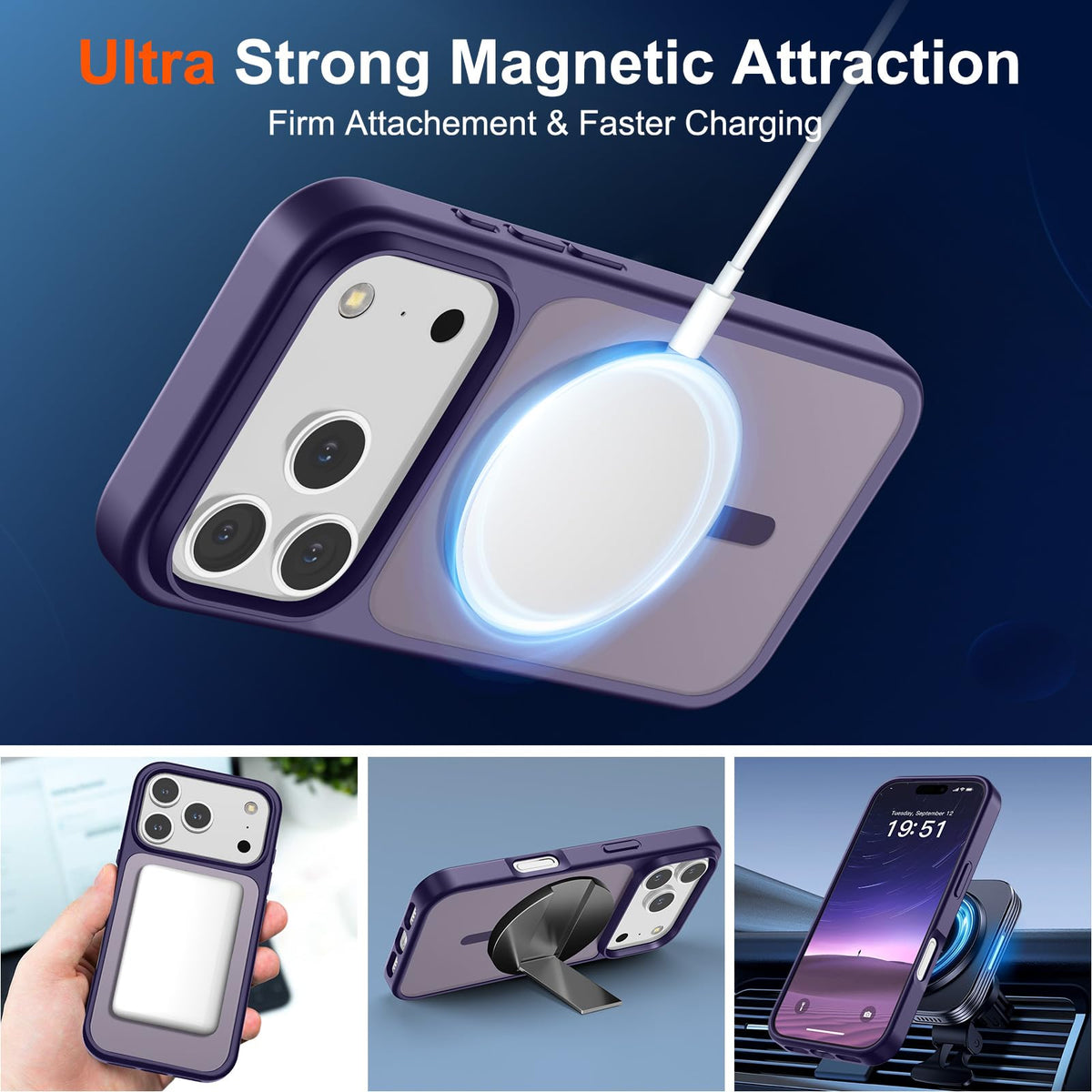 SUPFINE Magnetic for iPhone 18 Pro Max/17 Pro Max Case Dark Blue