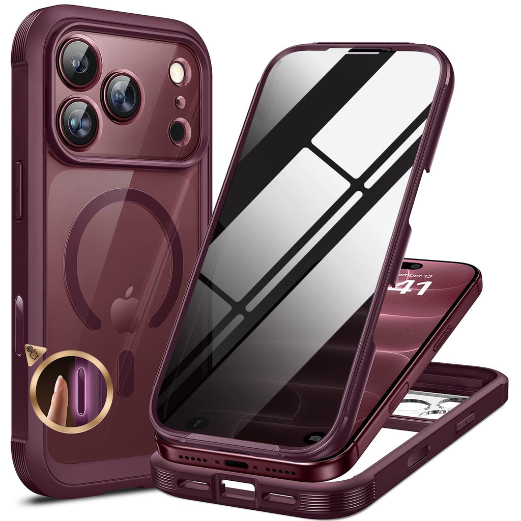 Miracase for iPhone 15 Pro Case 6.1'',with Private Screen Protector,Black