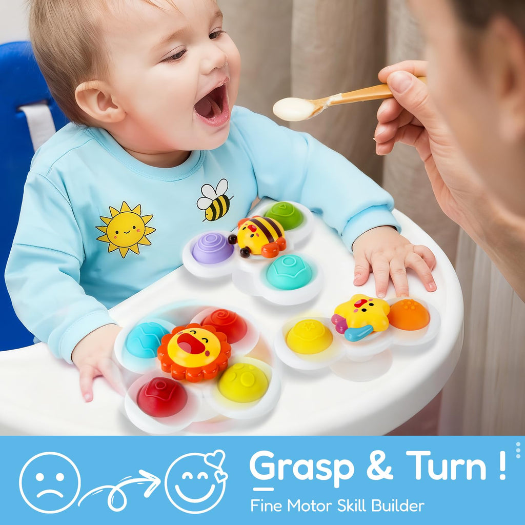 ALASOU Pop Suction Cup Spinner Airplane Travel Toys for 1 Year Old Boy Girl