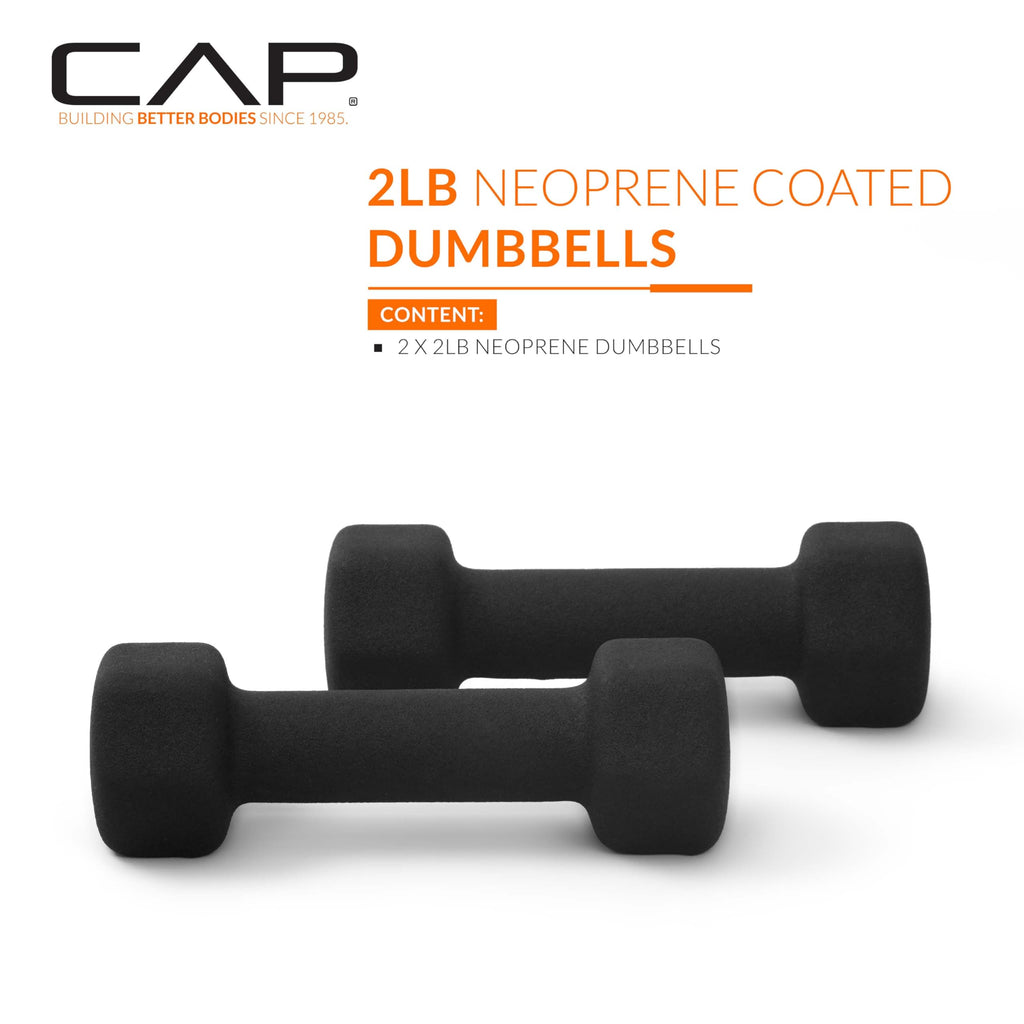 CAP Neoprene Dumbbell Pairs & Sets, Non-Slip Grip, Hex Design