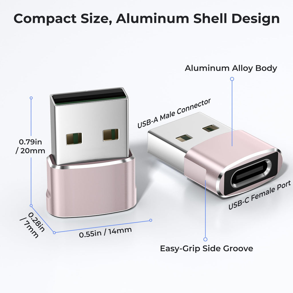 Basesailor USB C Female to USBA Male Adapter,Type C Charger Cable Connector