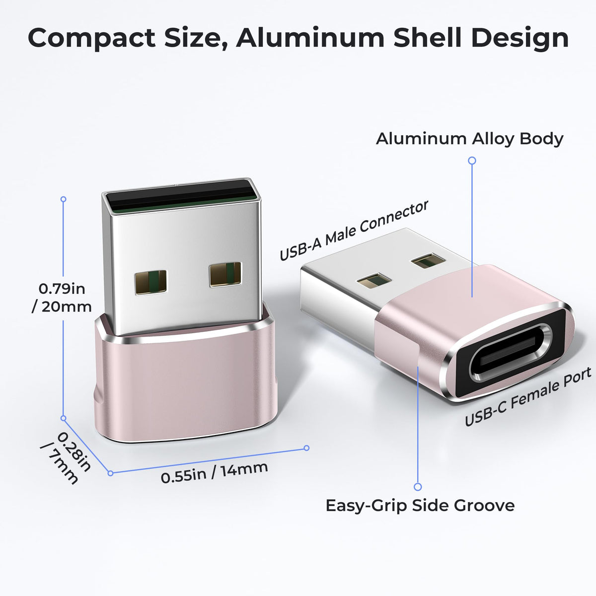 Basesailor USB C Female to USBA Male Adapter,Type C Charger Cable Connector