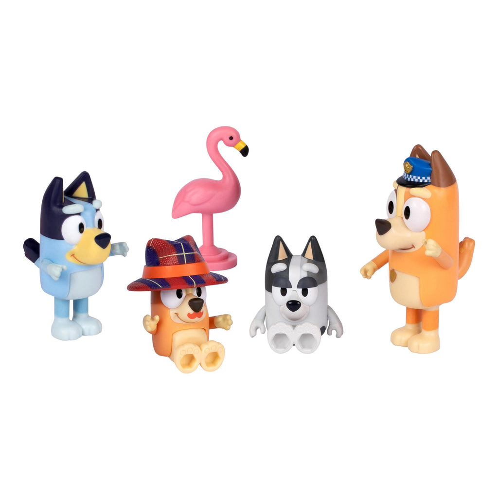 Bluey Family Figure 4-Pack, Poseable Toys with Bingo & Bandit